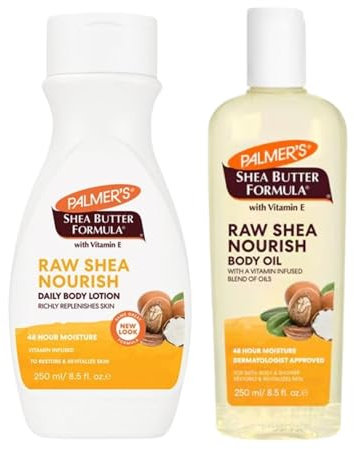 Palmer's Shea Butter Formula Bundle | Nourishing Body Lotion 250ml & Body Oil 250ml | Hydrating & Smooth Skin Care | Enriched with Shea Butter Organic for Dry & Sensitive Skin