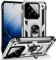 yanzi Compatible para XiaoMi 14 Teléfono Funda(2023)+3D Vidrio Templado[Militar Anti-Choques]-[Soporte] Matte TPU Bumper Protección Carcasa-Plata