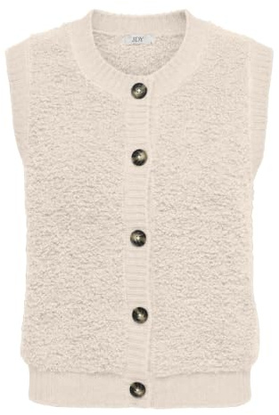 JDY Damen Strick-Weste gestrickte Damenweste Pullunder mit Knopfleiste JDYEira Life Button Vest