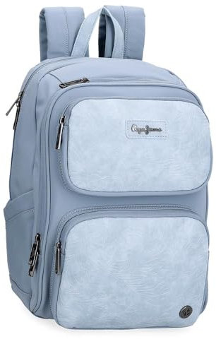 Pepe Jeans Jana Bags Rucksack für Laptop, 33,8 cm, Blau, 25 x 37 x 10 cm, Polyester und PU, 9,25 l, blau, Talla única, Laptop-Rucksack