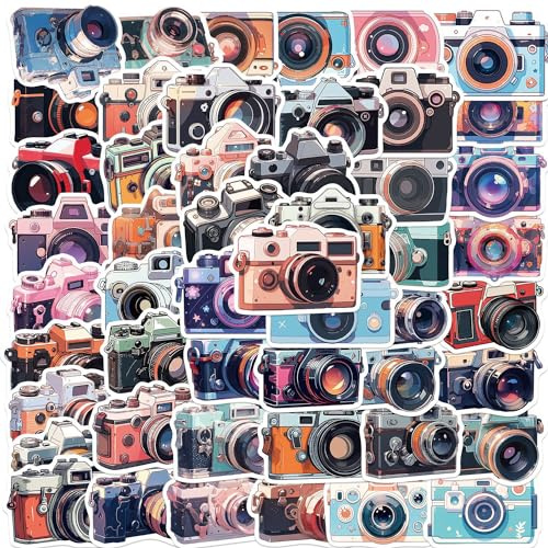 50 Stücke Retro-Kamera Aufkleber für Erwachsene Jugendliche Kinder,Vintage Camera Wasserdichte Stickers für Auto Laptop Skateboard Motorrad Fahrrad Computer Moped Journal Gitarre Telefon