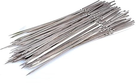 Brochettes BBQ， Brochettes à kebab, 20 pièces, réutilisables, plates, en acier inoxydable, compatibles avec les aiguilles de barbecue