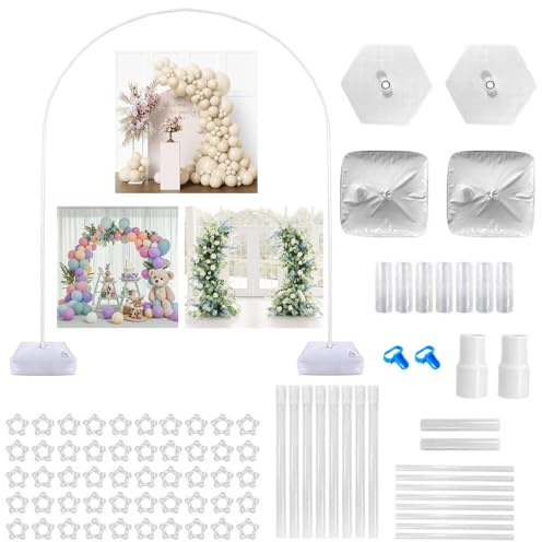 Balloon Arch Kit with Stand, Balloon Arch Stand, with Water Fillable Base and Fibre Poles for Wedding, Graduation, Birthday, DIY Party Supplies, Christmas Decorations