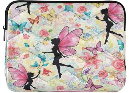 Butterfly Wings Laptop- und Tablet-Tasche, schützende, gepolsterte 15,6-Zoll-Laptophülle für Damen