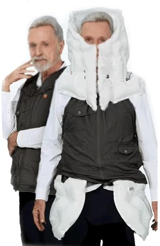 Intelligente Sturzschutzkleidung, Sturzschutz-Airbag-Weste, Airbag-Jacke für Senioren, für den Außenbereich, Epileptiker oder Blinde (Herren, Schwarz, Größe L)