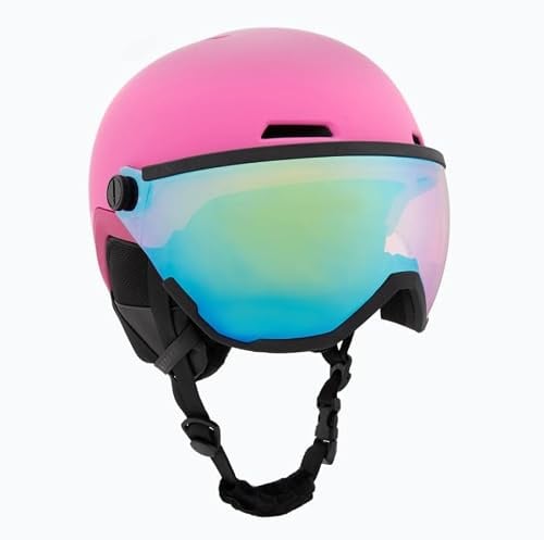 ATTABO Avens 2.0 Jr Visor Kinder Skihelm mit Visier – In-Mold, Anti-Fog & Spiegelbeschichtung S2, Aktive Belüftung – Für Ski und Snowboard 51cm - 54cm (Rosa)