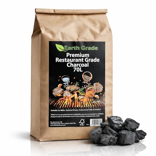 Premium Restaurant Grade Charcoal 70L – Long-Lasting Lumpwood | Fast-Lighting, Low Ash, High Heat Output | BBQ, Grill, Smoker & Kamado Compatible | 100% Natural Hardwood | Professional Chef Quality