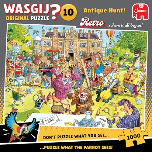 Wasgij Retro Original 10 Antiquitätenjagd, 1000 Teile Puzzle für Erwachsene | Anspruchsvolles, kniffliges 1000-Teile-Puzzle – 100% recycelter Karton – Geburtstags Jumbo