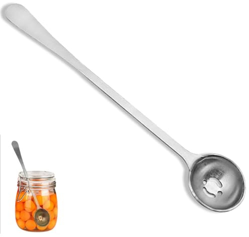 Olive Spoon, Stainless Steel Pickle Spoon with Drain Hole Slotted Spoons Cooking Spoons, Jar Serving Tools for Olive Pickle Onion Cherry Jar