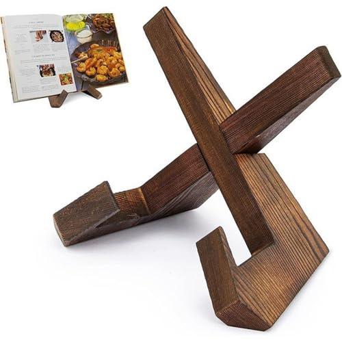 FOSDICK Supporto Porta Piatti da Esposizione in Legno, Porta Foto da Tavola, Espositore Portas Piatti, Cavalletto per Cornici, Dischi Vinile e Libri, Decorazione da Tavolo o Cucina