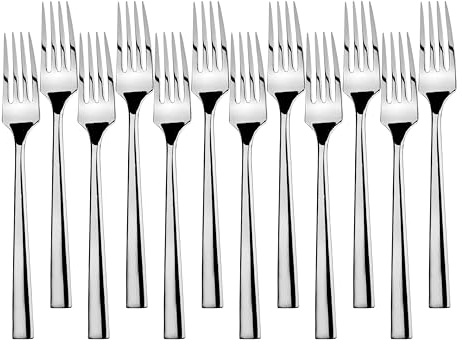 Lacor - JAY - 11091002 - Pack de 12 Tenedores de Mesa, Colección Titanio | En acero inox 18/10, para un uso práctico y profesional en cocina; ideal para cocina profesional y uso diario en casa