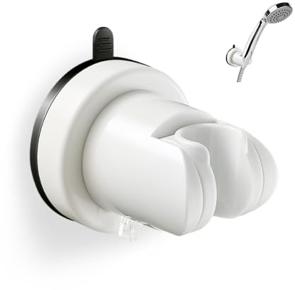 HMCEY Duschkopfhalterung Saugnapf,Duschbrause Halterung Ohne Bohren,Duschhalterung Handbrause Universal,Wandhalterung Duschkopfhalter Verstellbar für Befestigung, Einstellung Duschköpfen - Weiß