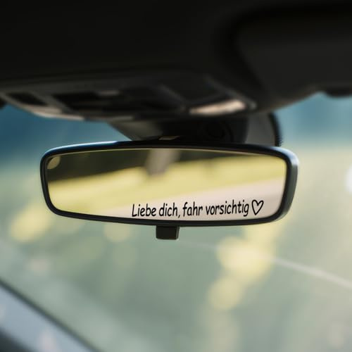 Simsky 8 Stück Liebe dich, fahr vorsichtig Spiegel Aufkleber, Drive Safe Vinyl-Aufkleber für Rückspiegel, wasserfeste Autodekoration mit liebevoller Botschaft, für Autoaufkleber, Fahrradaufkleber