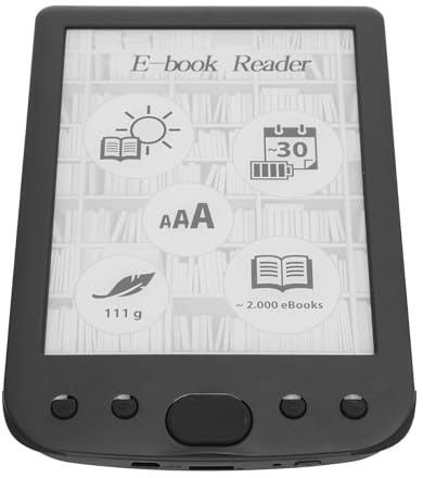 Focket Lettore E, Lettore di Ebook con Schermo a Inchiostro da 6 Pollici, di Libri Digitali con Touch Screen Memoria da 8 GB Batteria da 2500 MAh per Adulti Bambini Anziani