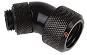 Alphacool 17409 Eiszapfen 16mm HardTube Anschraubtülle 45° drehbar G1/4 - Deep Black Wasserkühlung Anschlüsse