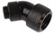 Alphacool 17409 Eiszapfen 16mm HardTube Anschraubtülle 45° drehbar G1/4 - Deep Black Wasserkühlung Anschlüsse