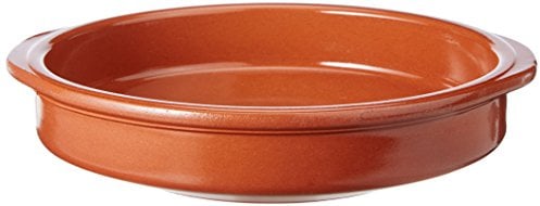 Fackelmann Cazuela de Barro 24 cm, Óptima para Guisos y todo tipo de platos, Cerámica Española, Plato de Cerámica, Plato de Barro, Cocina Tradicional, Borde 5 cm de Alto, Color Natural, 1 ud.