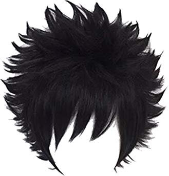 GZIRUE Schwarz Kurze Gerade Perücke Haar für Anime My Hero Dabi Toya Todoroki Cosplay Kostüm Mein Held BNHA Wig