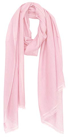 Bovari Pashmina Kaschmir Schal Damen - 70% Kaschmir 30% Seide - extra leicht - 200 x 70 cm (Rosa)
