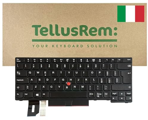 TellusRem Ersatztastatur kompatibel mit Lenovo ThinkPad T480s – Italienisches Layout (IT), Schwarz, ohne Hintergrundbeleuchtung