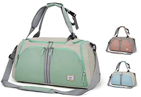 WindTook Sporttasche Damen 40L Fitnesstasche Frauen Trainingstasche mit Schuhfach Reisetasche Duffel Bag Weekender Schwimmtasche Tanztasche Sport Gym Tasche Travel Bag, 53x27x27 cm, Türkis-40L