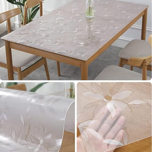Tischfolie 2mm Transparent,Klar Tischdecke Tischschutz Schutzfolie weich PVC Kunststoffplatte,Einseitig Matt,Keine Blasenbildung,für Glastisch & Hochglanzlack neu im Sortiment (80x120cm(32x47in))