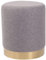 CLP Sitzhocker Nanning I Stoff I Samt I Polsterhocker Rund I Runder Hocker Gepolstert, Farbe:grau, Material:Stoff