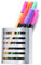 Sanpaint Magnetischer moderner Stift- und Bleistifthalter, Metall-Schreibutensilien-Aufbewahrung, Organizer für Küche, Spind, Zuhause oder Büro, 8,3 x 4,4 x 8,9 cm, gebürsteter Edelstahl