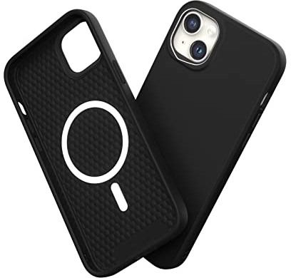 RhinoShield Case kompatibel mit [iPhone 14 Plus] | SolidSuit - MagSafe-kompatibel -Stoßdämpfende & schlanke Schutzhülle mit Premium Finish - 3.5 Meter Fallschutz - Klassik Schwarz