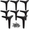MIVIDE 8pcs Pieds de Meubles Metal Noir, 17cm Pieds de Canapé, Charge Jusqu'à 800kg, Moderne pour Table, Lit, Armoire (Avec 40 Vis)