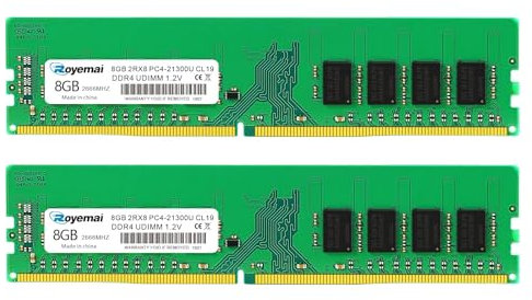 DDR4 16Go (2x8Go) 21300 PC4 2666 16gb (2x8go) RAM pc4 21300U 2666Mhz 2Rx8 288 Broches 1.2V 16G Mise à Niveau de La Mémoire de Bureau