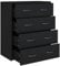 vidaXL Kommode mit 4 Schubladen Schubladenschrank Sideboard Schrank Mehrzweckschrank Aufbewahrungsschrank Beistellschrank 60×30,5×71cm Schwarz