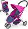 Milly Mally Puppenwagen Susie klappbar, für Mädchen ab 3 Jahren, mit Verdeck, Schaumrädern, Gurten Prestige Navy