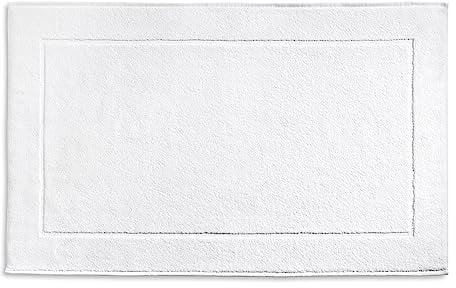 kela Badematte 60 x 100 x 2 cm LADESSA, Badezimmerteppich weiß, waschbar, 100% Baumwolle, flauschiger Badvorleger schneeweiß