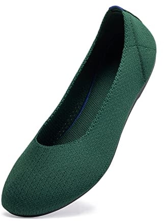 Frank Mully Damen Ballerinas Slip On Knit Kleid Schuhe Pumps Schuhe Runde Zehe, Grün, 42 EU
