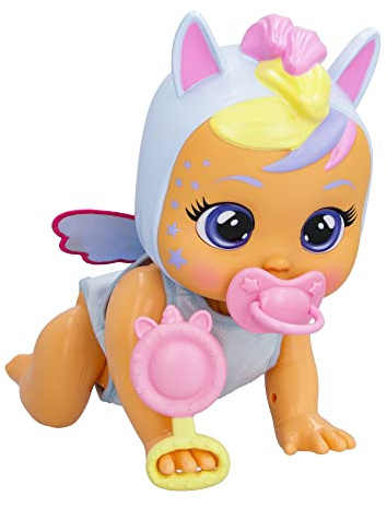 Cry Babies Crawling Jenna, Interactive Crawling Doll Jenna Cat Really and Plays Realistic Baby Sounds Cries Real Tears When She Loses the Pacifier, Toy for Girls and Children +18 Months