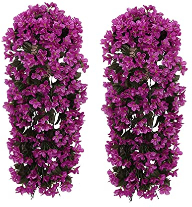Yeehliny Künstlich Hängende Blumen, Blauregen Efeublumen Künstlicher Hängender Glyzinien, Kunstblumen Veilchen Hgende Blumen Hängeblumen Für Hochzeit Garten Wand Party Home Dekor 70CM (2PCS/Fuchsia)