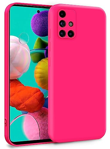 MyGadget Hülle für Samsung Galaxy A51 4G - Zweilagige Handyhülle mit Kameraschutz - Cover mit Innenfutter & Silikon außen - Pink
