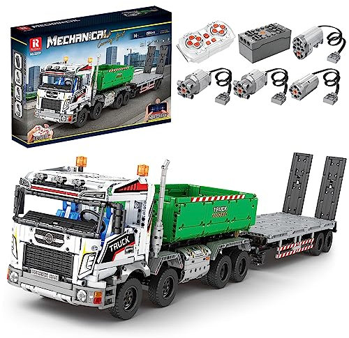 Reobrix 22021 Blocs de serrage pour camion à crochet de levage, 2950 pièces - Grand kit de construction de transpalette MOC avec 4 moteurs, véhicule de construction, jouets, cadeaux pour adultes