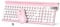 RaceGT Wireless Keyboard and Mouse Combo - Cute Pink Keyboard with Phone Holder, 2.4G USB Computer Set for Windows Laptop/Desktop/PC