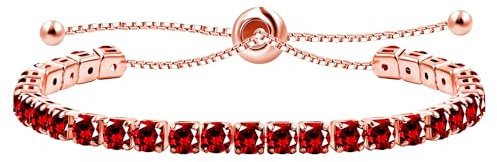 Uloveido femme réglable adolescent fille rouge CZ pierre bracelet or rose plaqué hypoallergénique Slider bracelet bijoux cadeau y4043