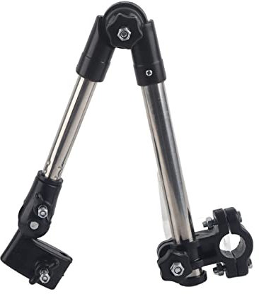 YUMILI Soporte para Paraguas Ajustable de 360°, Soporte para paraguasde Acero Inoxidable para Exteriores, Soporte Plegable para Paraguas (Negro) para cochecitos, usuarios de sillas de Ruedas, etc.