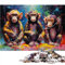 Für Kinder Puzzle Tier DREI Affen 1000 Teile Puzzle Papppuzzles Kinder ab 12 Jahren schwierig unmöglich Puzzlegröße für Erwachsene (26 x 38 cm)