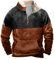 KONG JIMFAN Slico Hoodie Stehkragenshirt Langarm Motorradjacke Pullover Y2k Hoodie Parfum Herren Tshirt Herren Gestreifter Pullover Camouflage Jacke Corsagen Top Herren Anzug Beige(Coffee,XL)