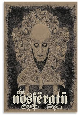 LIANGSHUANG Poster, Motiv: Deutsche Horrorfilme, Nosferatu, Wandkunst, Poster, Rollen, Leinwand, Gemälde, Bild, Wohnzimmer-Dekoration, Zuhause, 60 x 90 cm
