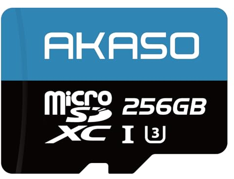AKASO 256GB microSDXC Memory Card - Up to 100MB/s, C10, U3, Full HD, 4K, MicroSD Card