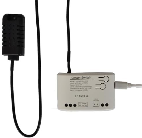 Cloud Even Interruptor Inteligente WiFi con Sensor de Temperatura, Termostato de Contacto Seco, 10A 7-32V, Compatible con Alexa y Google Home