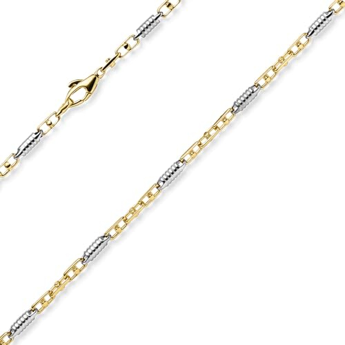 Monte Carlo Armband aus 585 Gold Gelbgold Weißgold massiv bicolor 19cm Herren