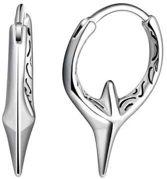 Yumilok Punk Spike Stern Creolen Ohrringe Piercing Klein Creolen für Damen Herren Huggie Knorpel Unisex Ohrschmuck Hoops