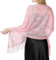 Ladiery Damen-Schal mit Blumenmuster, Spitze, Schal mit Quasten, weiche Netz-Fransen für Hochzeit, Abendkleid, Partykleider, Cashew Pink, 72.8” x 24.8” (185 x 63 cm)